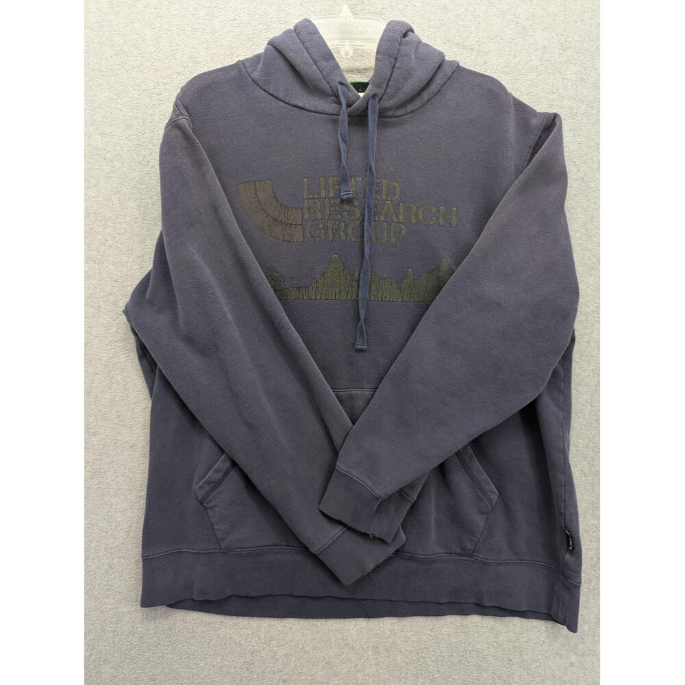 LRG Lifted Research Group Hoodie Mens 2XL Blue Graphic Pullover Sweatshirt Logo